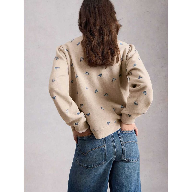 White Stuff Heart Embroidered Sweat image number 1